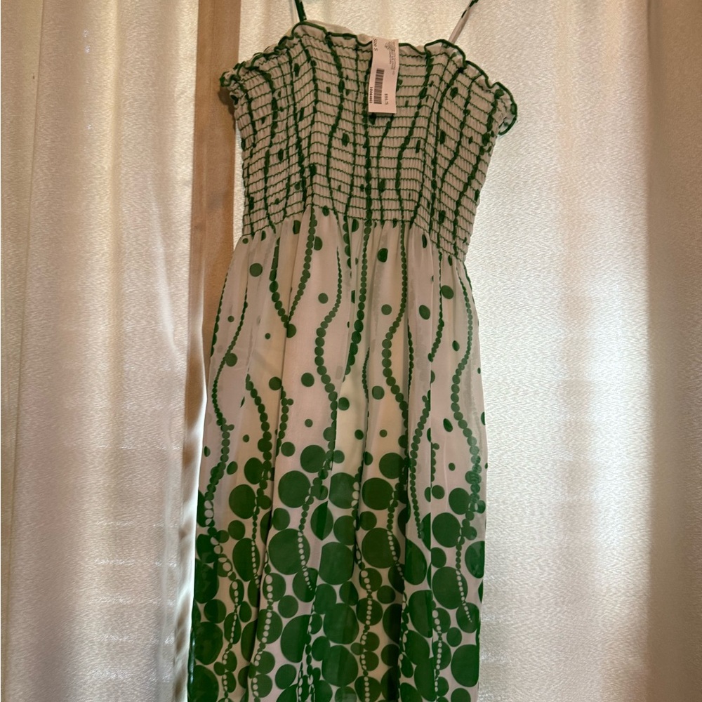 Green and White Women's Dress